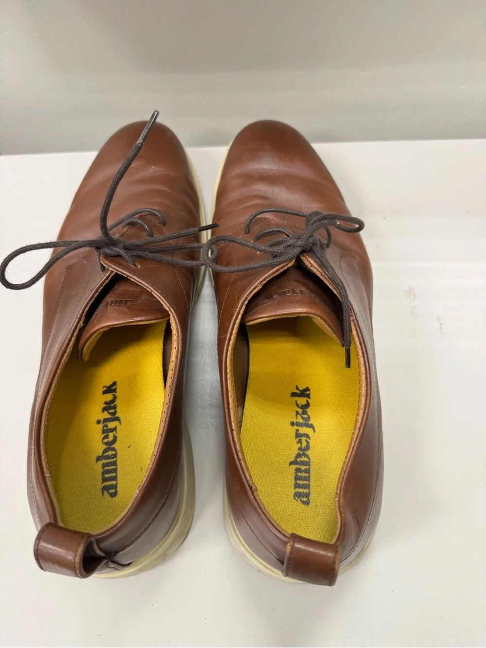 Amberjack Men's Brown Leather Casual Lace-Up Shoes
